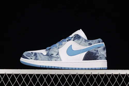 All categories Air Jordan Jordan series basketball shoes Air Jordan 1 Low Air Jordan 1 Low "Washed Denim" AJ1 Joe 1 navy washed denim low-top casual sneakers DM8947-100